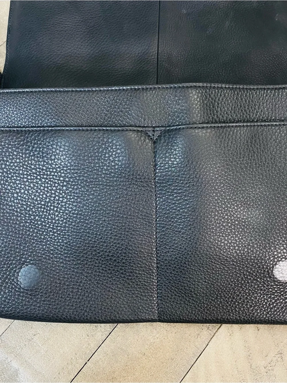 Bosca Tribeca Black Leather Messenger Bag Made In Italy